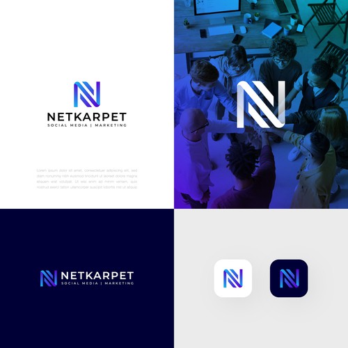 Let's design a visually striking logo for NETKARPET, a marketing agency! Design by thetamlika®