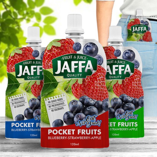 Develop Concept Design for Jaffa "Fruit in Pocket" adults’ fruit and berry puree Design by Pvrt