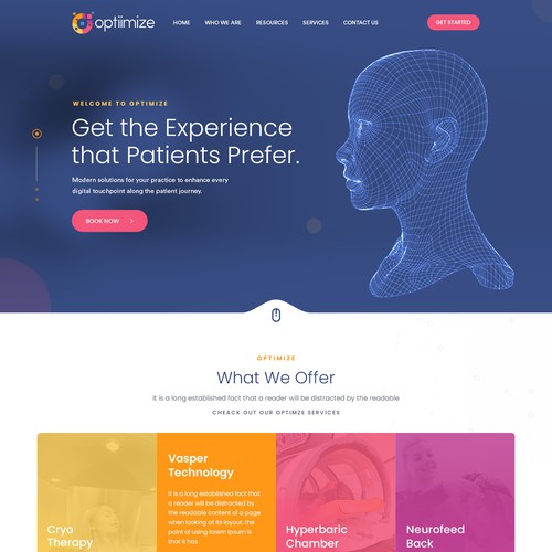 Optiimize longevity website Design by sandy#ogma