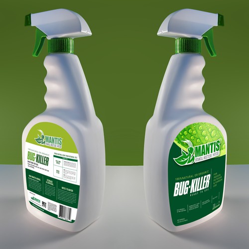 NATURAL & ORGANIC BUG KILLER SPRAY BOTTLE LABEL Design by leandropalencia84