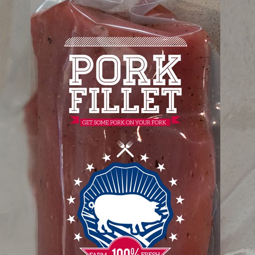 Create a striking top product label for a pork fillet product Design by April Anny