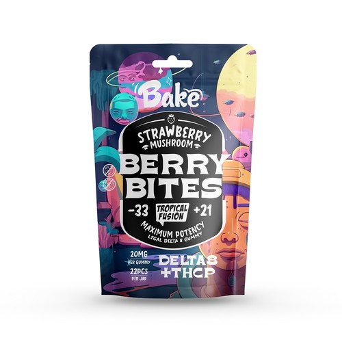 FUN MUSHROOM GUMMIES POUCH FOR 21+ Design by CREA CO