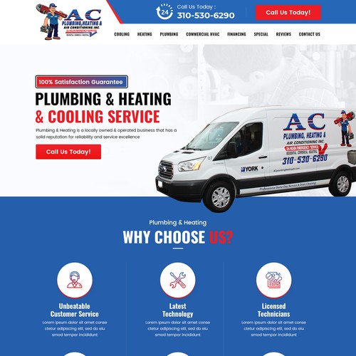 Heating Cooling Plumbing Website Design by Headol Creatives