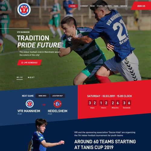 Designs | Create a Redesign for a Soccer Club Website | Web page design ...