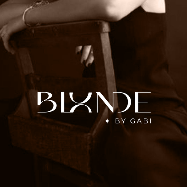 Cool, Bold, Modern logo for a blonde specializing hair stylist.