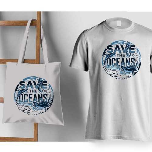 SAVE THE OCEAN OR SAVE THE OCEANS Design réalisé par mozaikworld