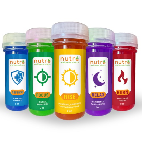 Small Wellness Shot Label! Design by Ny.Studio's