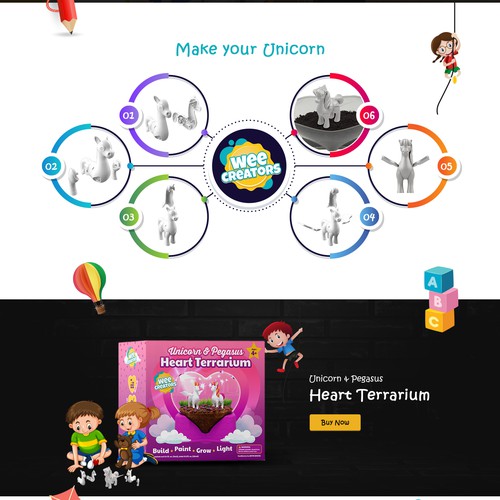 Visual Appealing landing page that shows off Kids Terrarium Toy Product Design by Ved Web Services