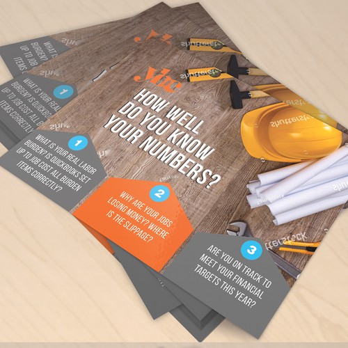 Fun postcard/flier marketing bookkeeping support to general contractors Design by Mr.TK
