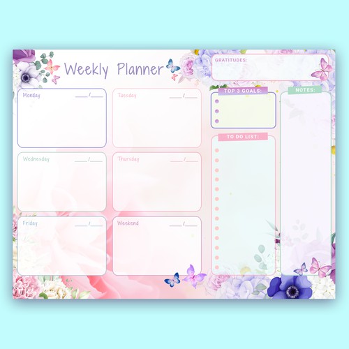 Design Design a weekly planner template with graphical elements. di Rav Astra