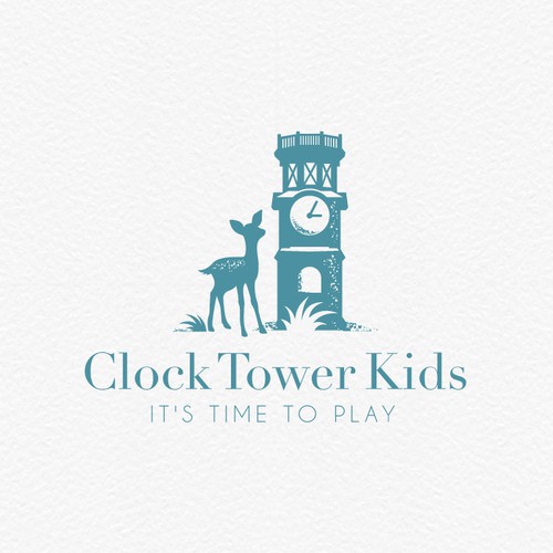 "Clock Tower" logo design for children's clothing brand.  Bold, modern, and elegant design. Diseño de creta