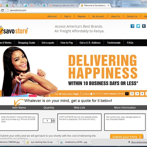 SAVO STORE - FRONT PAGE BANNER Design by ddcorro