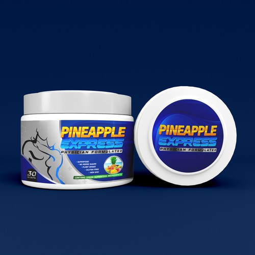 Label Design Pineapple express, A mens sexual supplement Design by susubayramm (insta)