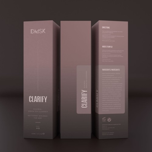 Luxury, high-end product box design for facial cleanser. Design by DG[Graphix]