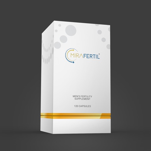 a box for male reproductive supplement improves sperm quality that look professional yet luxurious Design by CK Graphic