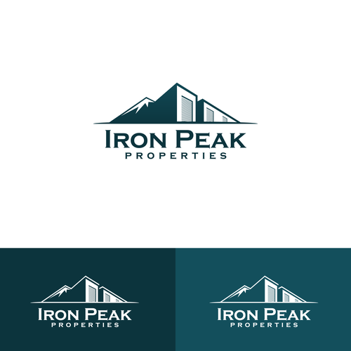 Logo combining geometric abstract mountains with industrial buildings for real estate company Design by ghe_12