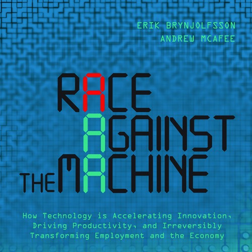 Create a cover for the book "Race Against the Machine" Réalisé par amris