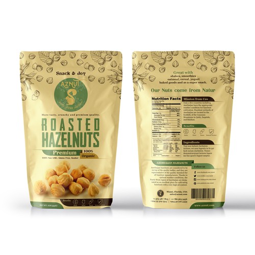 Create a great product package for Aznut hazelnuts Design por UniqueHub