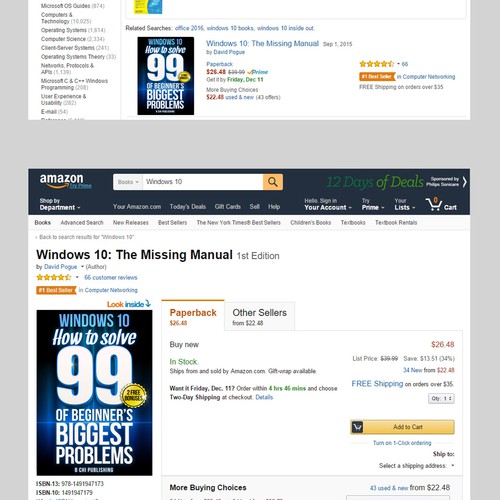 Create a *UNIQUE and BOLD Cover* for a Computer Book on Windows 10 (ebook and paperback) Design by LianaM