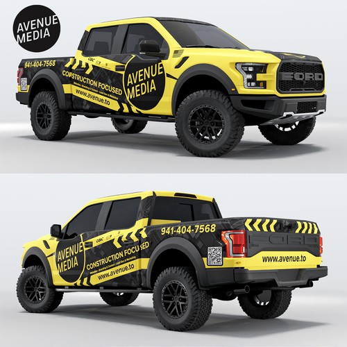 Need A Powerful / Aggressive Construction-Focused Wrap For Our Ford Raptor! Design réalisé par adelea