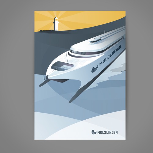 Multiple Winners - Classic and Classy Vintage Posters National Danish Ferry Company Design by A-Sz