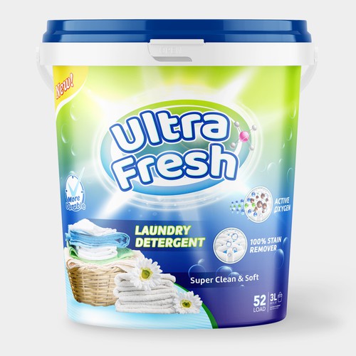 Ultra Fresh laundry soap label Diseño de rizal hermansyah