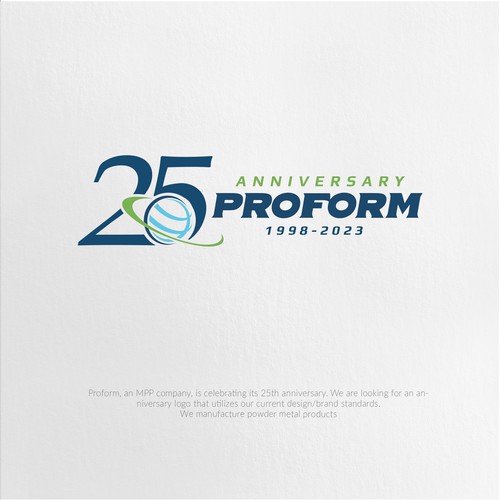 Proform Powdered Metals 25th Anniversary Logo Design by Design Republik