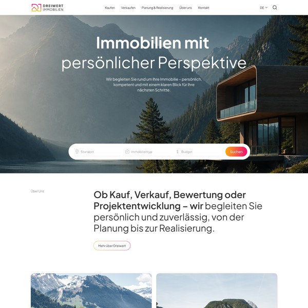 An appealing web design for our real estate agency.