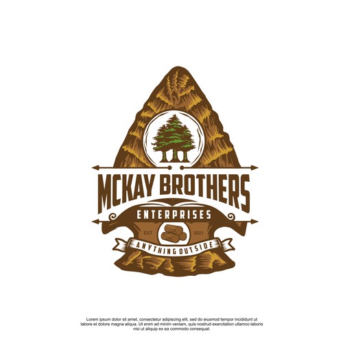 Design a rustic logo involving Native American arrowhead for a tree cutting company Design by GengRaharjo