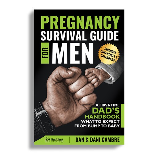 Bold yet Calming cover for a Pregnancy Guide for Men book Design by Mr.TK