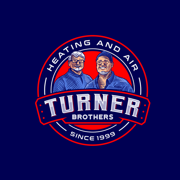 Handdrawn logo for Heating and air company