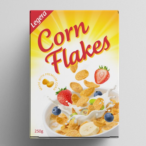 Premium cereal breakfast packaging (Corn Flakes) Design by neoflexdesign