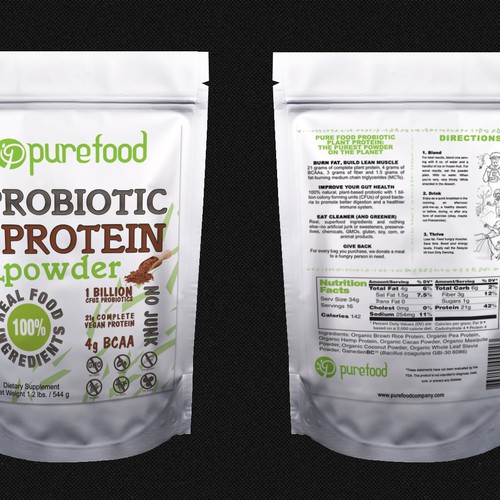 Diseño de Guaranteed Winner! - Design a Simple, Typography-driven Product Label for Our Healthy Protein Powder de gabson