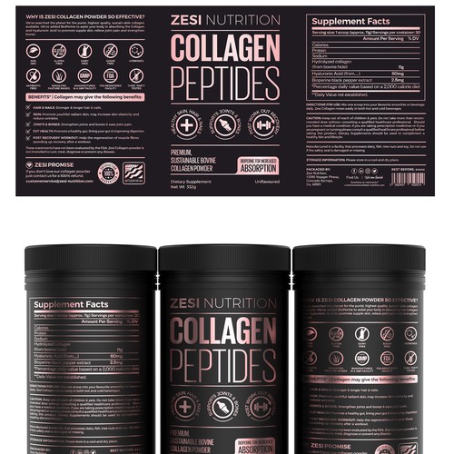 Design an attention grabbing, modern label for our collagen supplement Diseño de Imee008