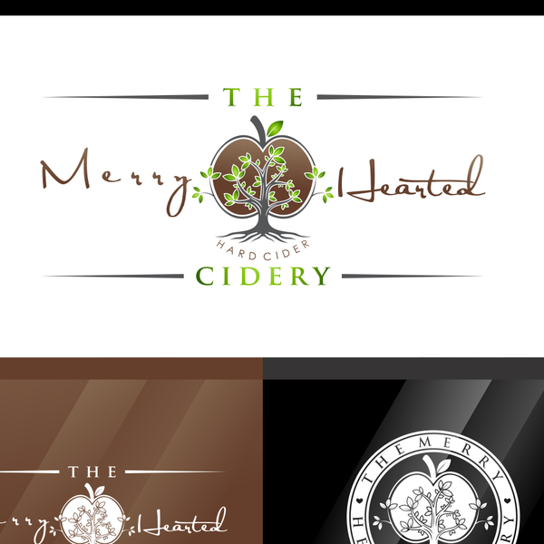 Diseño de Rihana_thsp titulado "Captivate a cozy welcoming appeal with a rustic modern logo for the Merry-Hearted Cidery."