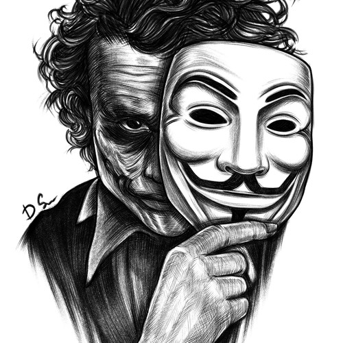 Tattoo Designs - Joker Anonymous Design by Diana Silence
