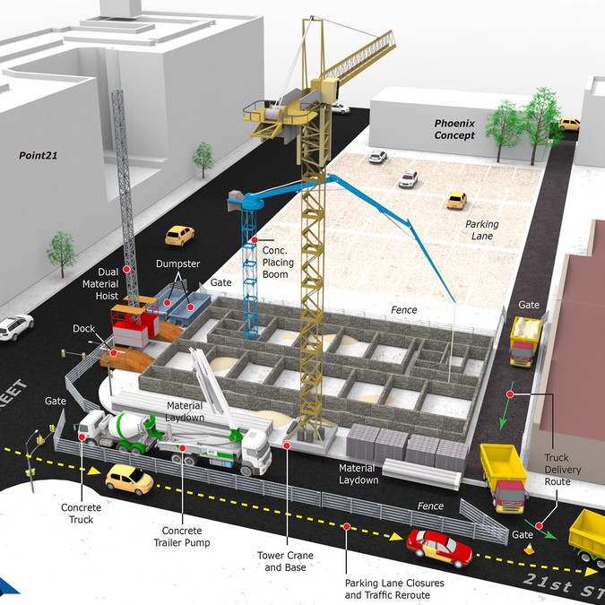 Design an attractive construction logistics plan Infographic contest