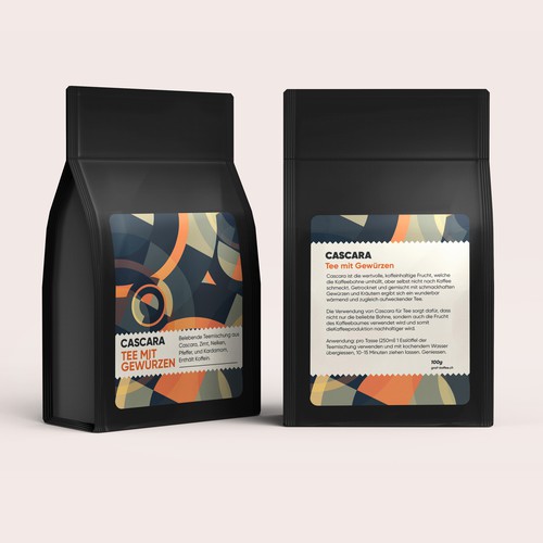 Cascara tea label Design by Experiva