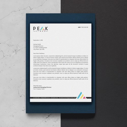 Creative, slick, professional Stationary for New Brand - Peak Fibre - Design by Sawama