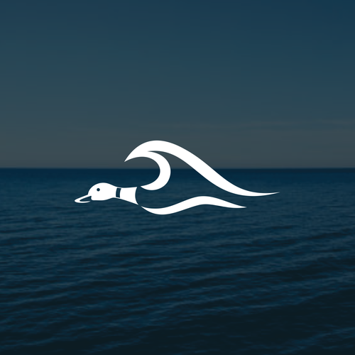 Coastal lifestyle brand featuring a mallard duck and wave, appeal to outdoor enthusiasts and surfers Design réalisé par muuter