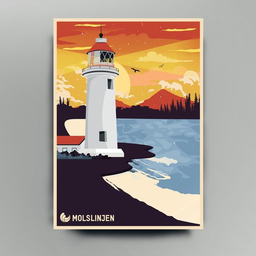 Design di Multiple Winners - Classic and Classy Vintage Posters National Danish Ferry Company di Frieta