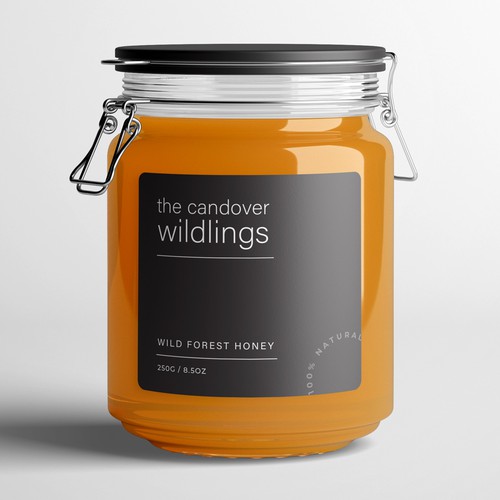 The Bees Need You! Wild Forest Honey Label Design. Design by Lady Goga