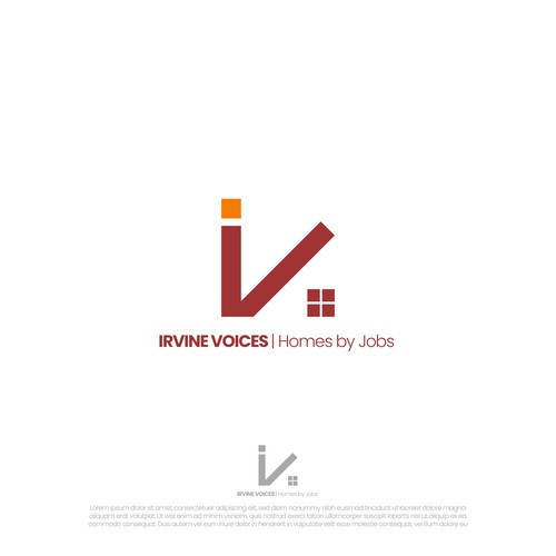 Irvine Voices - Homes for Jobs Logo Design by alxdryoga