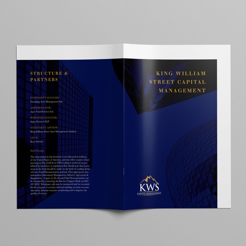 Design a high end marketing brochure for a start up fund Design by OffGrid