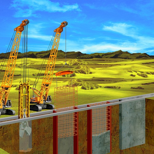 Geotechnical Construction technical drawling Design by buzzart