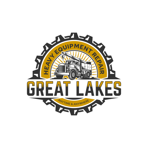 Creative design for heavy equipment repair in the state of Michigan Design by Ion-Art