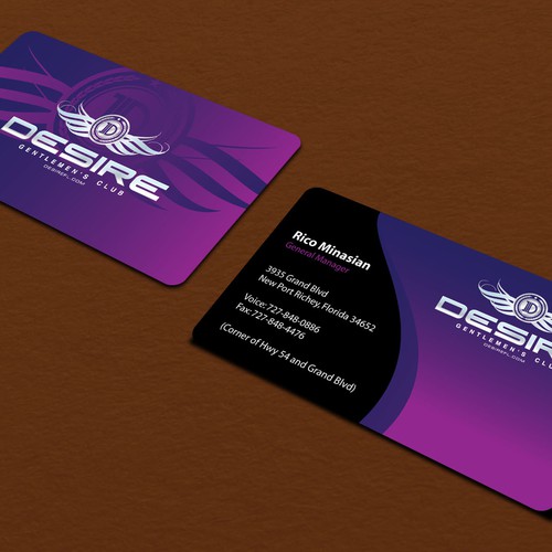 Business Card For Desire Gentlemen S Club