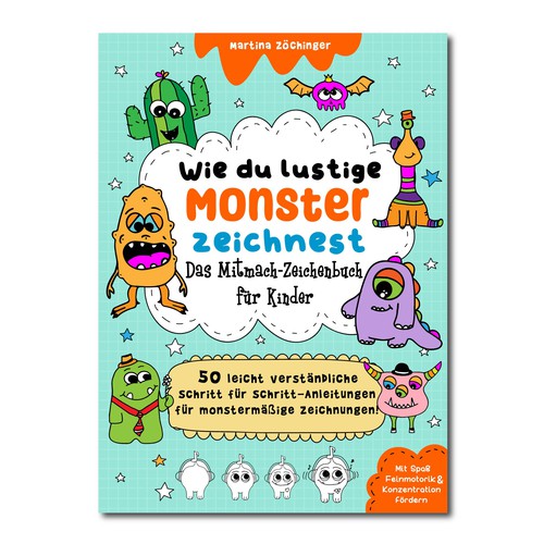 Design a cheerful cover for a monster drawing book for children Design by ALINAsINK