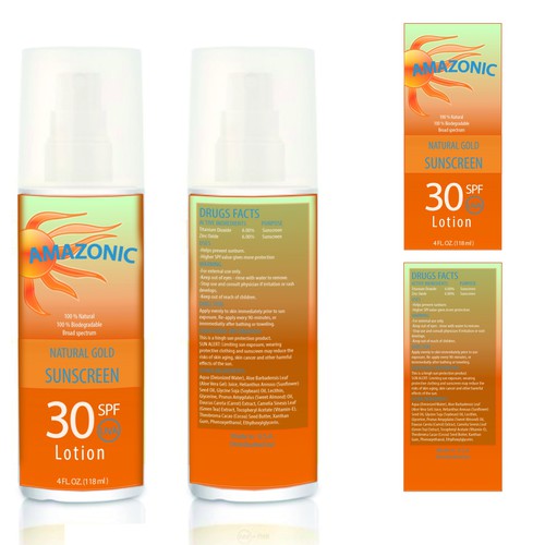 Create a Natural SPF 30 Sunscreen label, to impress | Product label contest