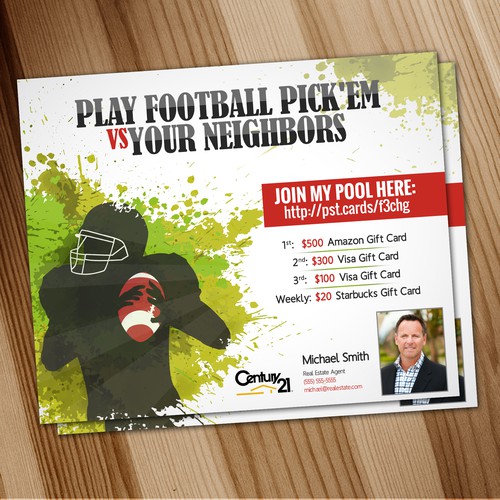 Design a post card for an (american) football pick'em pool